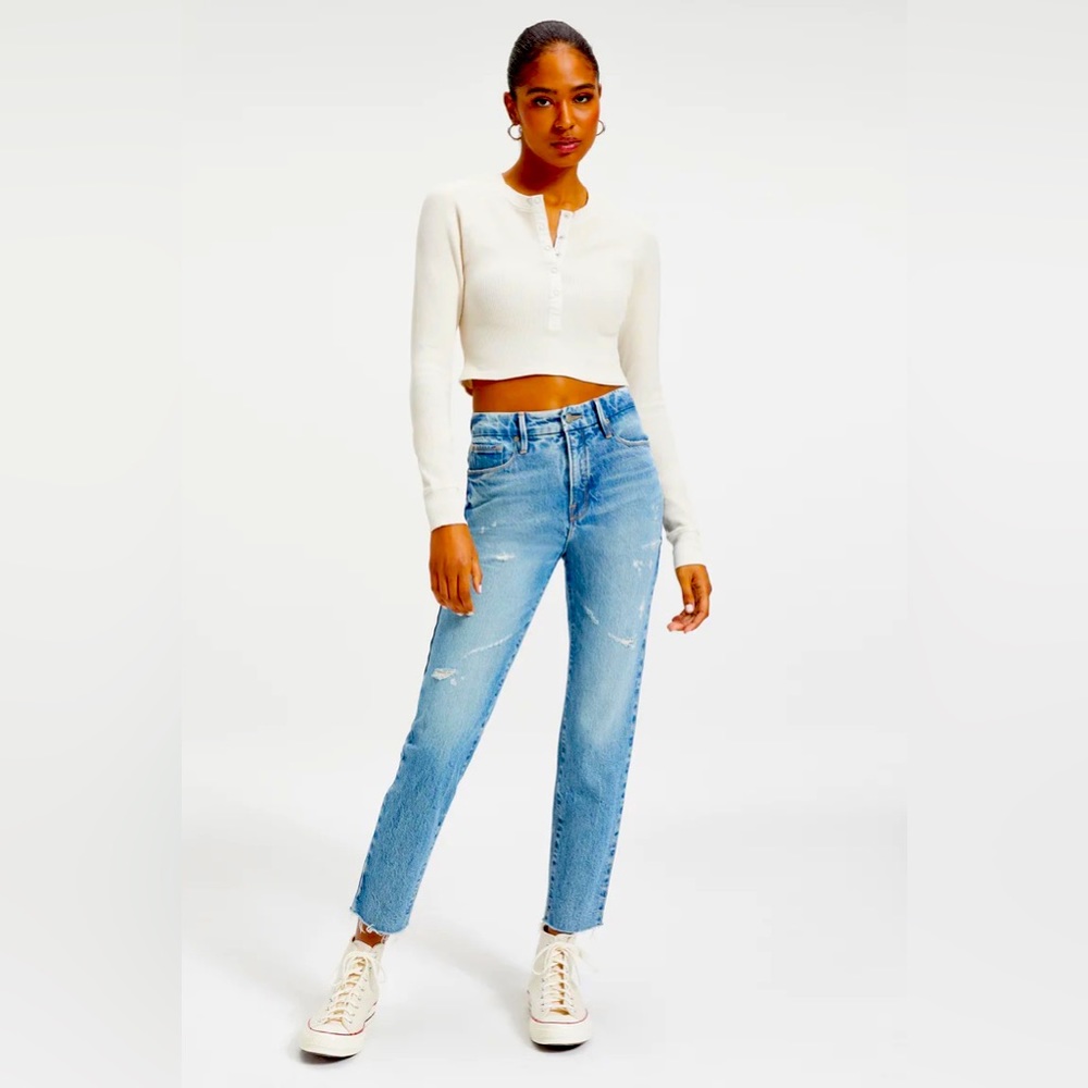 Good American: The Weekender Jean in Indigo- brand new with with tags.